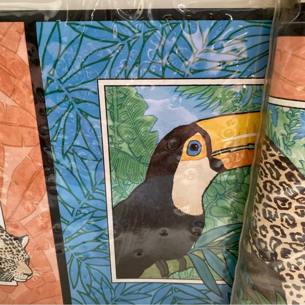 Two (2) Vintage Taylor Wallcoverings Wall Border‎  5yds Each Animals Tropical